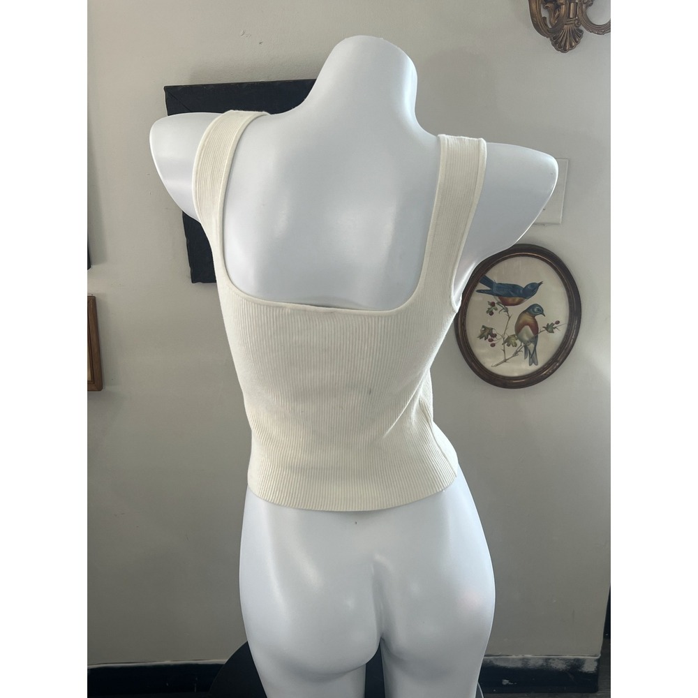 Reformation Cream Ribbed Tank Top Size XS - Picture 3 of 8
